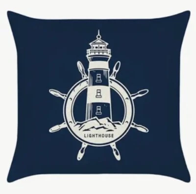 Funda Almohada Faro Vela Náutica Costera Playa Primavera Decoración del Hogar Foto 1 de 2