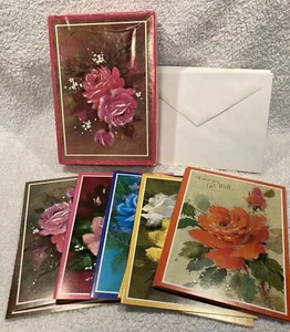 15 UNUSED Vtg 1960s Rose Radiance Get Well Glitter Cards Envelopes W Box Davey - Picture 1 of 14