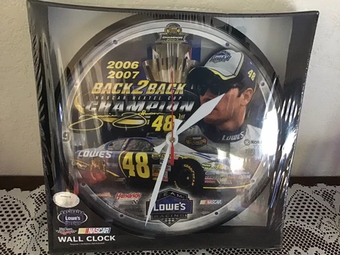Jimmy Johnson 12" Round Wall Clock / NIB 2006, 2007 Back2Back Cover