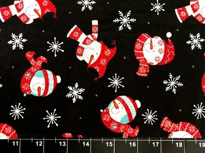 Tina Scrap 9"x21" Frosty the Snowman Snowflakes Christmas FABRIC COTTON - Image 1 of 2