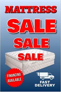 MATTRESS SALE fast delivery finance available Advertising poster Sign 24'x36" - Picture 1 of 3