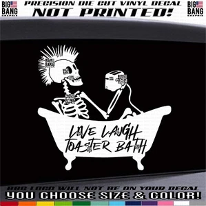 Calcomanía adhesiva de vinilo para baño tostadora humor oscuro divertido mohawk esqueleto calavera bañera - Imagen 1 de 4