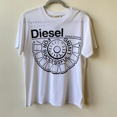 CAMISETA HOMBRE DIESEL CUELLO REDONDO MANGA CORTA BLANCA Talla M Foto 1 de 4