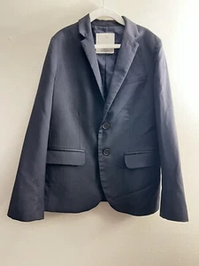 Zara boys Navy Blue Wool bland two button blazer Lined 9/10 - Picture 1 of 7