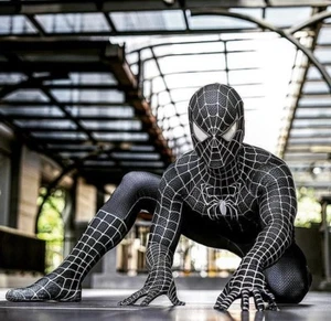Schwarz Venom Spider-Man Cosplay Kostüm Spiderman Muskel Zentai Anzug Halloween - Bild 1 von 7