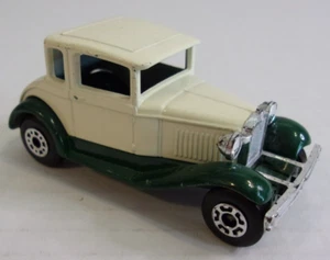 Gebrauchte lose Streichholzschachtel #73 Modell A Ford cremefarben/grün superschnell Lesney 1979 - Bild 1 von 3