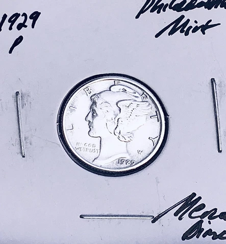 1929-P Philadelphia Mint Mercury Dime, KEY Date! RARE This Nice! Cover