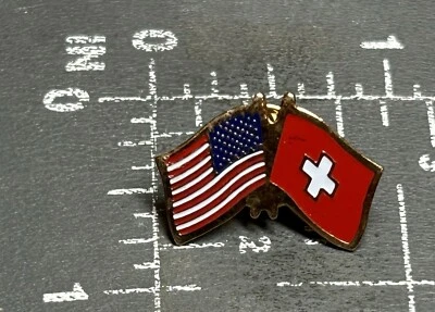 Schweiz Land Vereinigte Staaten Von Amerika USA Flaggen Lds Missionar Blazer Pin - Bild 1 von 2