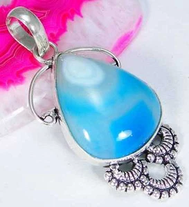StripedOnyx & 925 Silver HandmadeBeautifulPendant 49mm G77-SilverChain/giftbox - Picture 1 of 3