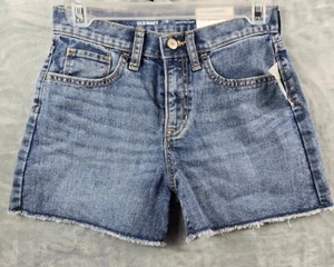 Old Navy Girl's Frayed-Hem Jean Shorts High Rise Adjustable Waist Size 12 - Picture 1 of 7