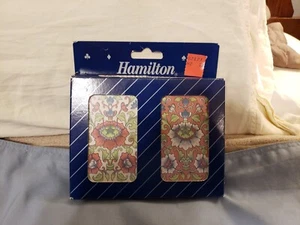 Vintage US Hamilton Double Deck Playing Cards Set Floral Cards Are Sealed - Picture 1 of 7