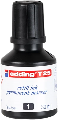 edding T 25 Permanentmarker Nachfülltinte schwarz 30 ml - Bild 1 von 2