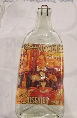 Lg. Cuchara reposaplatos/bandeja botella de vidrio reciclado hecha a mano 12"x4,5" Foto 1 de 4