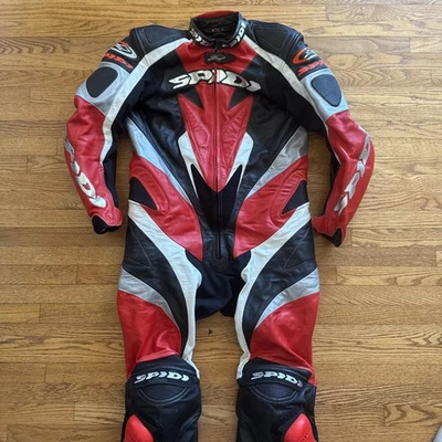 Traje Spidi 1 pieza carrera 54 pista moto nuevo rojo negro plata Foto 1 de 4
