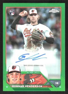 2023 Topps Chrome Update Series Gunnar Henderson Green Autograph 51/99 RC #AC-GH - Imagen 1 de 2