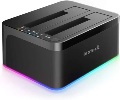 Inateck RGB SATA to USB 3.0 Hard Drive Docking Station with Offline black  - Image 1 of 4