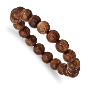Stretch Bead Burma Padauk Wood Bracelet - Picture 1 of 4