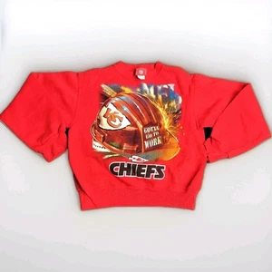 Felpa vintage Kansas City Chiefs giovanile taglia media 10-12 NFL football - Foto 1 di 6