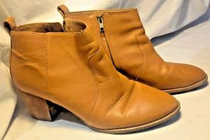 Bota Madewell Cuero Marrón Tacón Bloque Puntera Almendra Talla 11 G8026 cremallera - Imagen 1 de 5