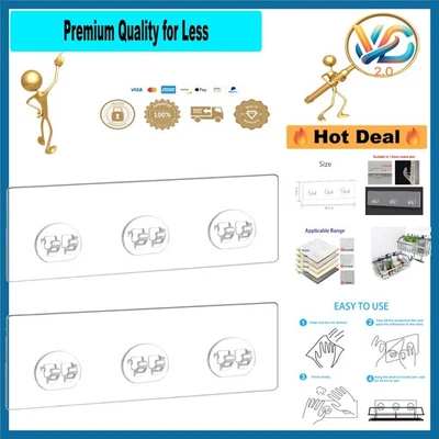 2 ganchos adhesivos transparentes de alta resistencia para carrito de ducha montaje en pared nuevos Foto 1 de 4