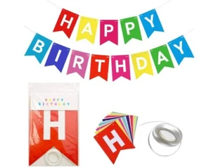 BANNER BUNTING BUON COMPLEANNO LETTERA DA APPENDERE BIGLIETTO DECORAZIONE FESTA GHIRLANDA - Foto 1 di 2