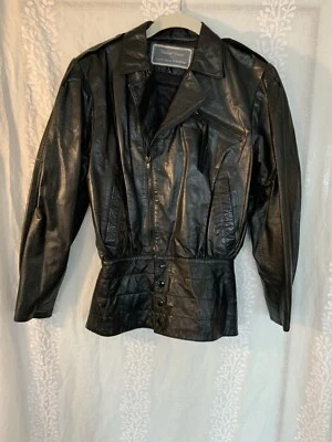 North Beach Leather por Michael Hoban Vintage Bomber Chaqueta Abrigo Gen Cuero 3/4 Foto 1 de 4