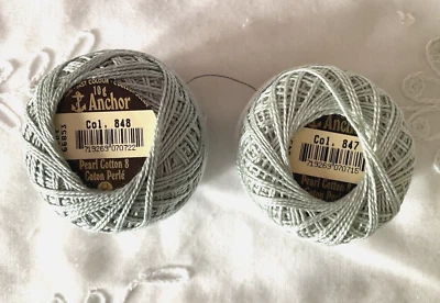 Anchor Pearl Cotton Embroidery Crochet Thread Blue Size 8 Lot of Two 10g/82m - Image 1 of 4