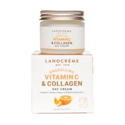 Lanocreme Crema Facial Vitamina C + Colágeno Crema de Día Energizante 50g | Original Foto 1 de 2