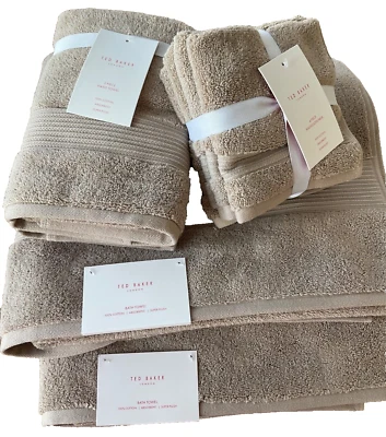 TED BAKER~Bath Towel Set~TAN~8 pieces~100% cotton~OEKO TEX~Luxury Spa~NWT~ - Image 1 of 4