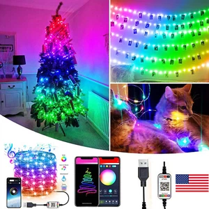 RGB LED Strip Smart USB String Fairy Lights 10M 20M 100/200LEDs With APP Control - Picture 1 of 12