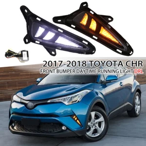 Fit 2016-2018 Toyota CHR LED Daytime Running Fog Lights Lamps DRL Turn signal - Picture 1 of 7