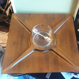 Vint MCM Wooden APPETIZER Heirloom Giftware Giftwood Inc TN. 14” x 14” - Picture 1 of 12