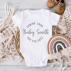Personalised Baby Announcement Baby Grow | Baby Coming Soon Baby Grow - Picture 1 of 2