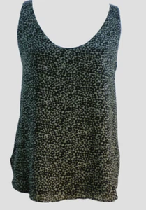 Ann Taylor Loft XS shell pullover blouse Black Blue Sheer lined shirt-tail hem * - Picture 1 of 6