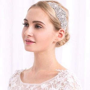 Argento Capelli Sposa Vino Halo Cristallo Perline Copricapo Abito da Accessorio - Foto 1 di 4