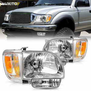 For 2001-2004 Toyota Tacoma Left&Right Headlight Replacement Chrome Housing