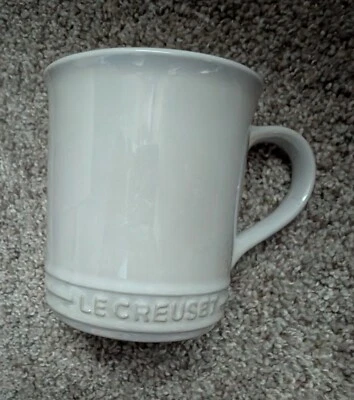 Taza Le Creuset perlada blanca metálica merengue taza de café resistente *defecto* Foto 1 de 4
