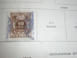 1924 Poland Postage Due 10 Groszy Used Hinged Stamp - Imagen 1 de 2