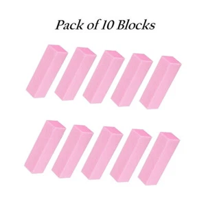 10X nail polishing blocks 4-way polisher Pink 4-face polishing block - Picture 1 of 3