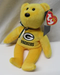 Green Bay Packers Ty Beanie Baby mit Etikett 2015 Plüsch Bohne NFL offiziell - Bild 1 von 3