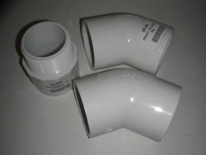 LASCO Male Adapter, 2-1/2 In SlipxMPT 436025  Elbow 2 1/2" SlipxSlip PVC SCH 40 - Picture 1 of 5
