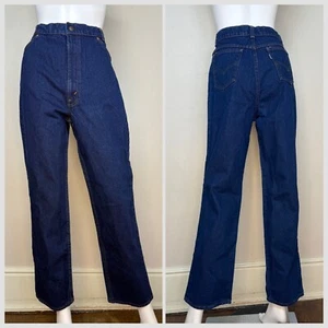Vitg 1970s 1980s Women’s Levi’s Jeans White Patch 29"x29" High Rise Dark Denim - Picture 1 of 9