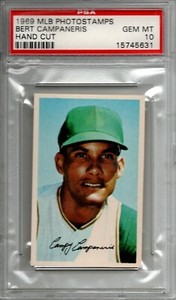 1969 Bert Campaneris MLB PhotoStamps PSA 10 GEM Mint Oakland A's Low Pop KC 