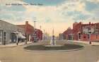 Havre Montana Main St. From Depot, Town Fountain, Color Lithograph PC U6872