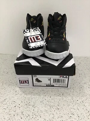 Zapatillas altas Fila Infant's negras con colores neón talla 4 7BM01760-024 NUEVAS EN CAJA Foto 1 de 4