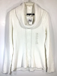 NWT JEANNE PIERRE Women’s Petite 100% Cotton Pullover Sweater WHITE $79 - Picture 1 of 12