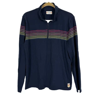 Marine Layer Archive Long Sleeve Polo Shirt Navy Size L - Picture 1 of 10