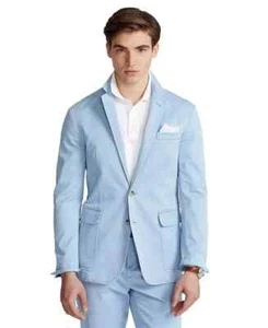 $248 Polo Ralph Lauren Men's Polo Unconstructed Chino Suit Jacket, Blue, XS - Picture 1 of 3
