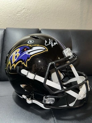 ED REED FIRMADO BALTIMORE RAVENS TAMAÑO COMPLETO VELOCIDAD RÉPLICA CASCO BECKETT Foto 1 de 4