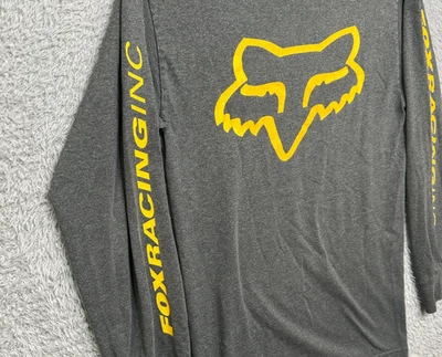 Vintage Fox Racing Shirt Mens S Gray Long Sleeve Motocross Sleeve Hits - Image 1 of 4
